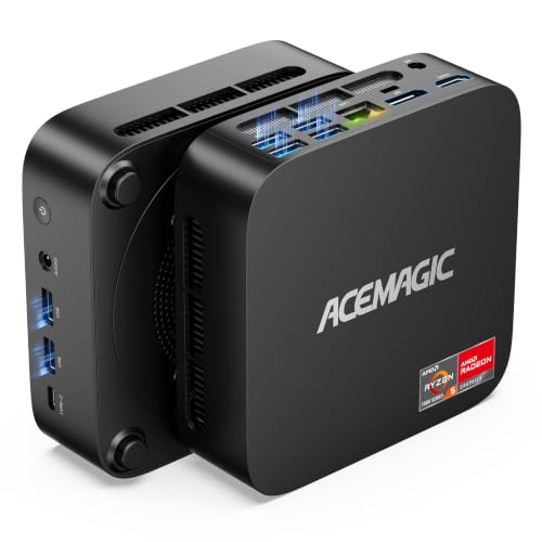 ACEMAGICIAN Kron Mini K1 Mini PC Gaming, AMD Ryzen 5 7430U (equiv to 5850U, 6C/12T, Up to 4.3Ghz), 16GB DDR4 512GB SSD Mini PC Computers Micro Desktop PC 4K Triple Display WiFi6 BT5.2