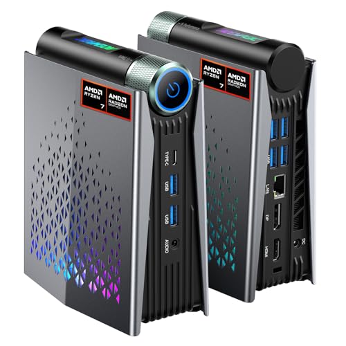 ACEMAGICIAN S3A Gaming Mini PC, Ryzen 7 H 255 (Up to 4.9GHz, 8C/16T), Radeon 780M Graphics, 16GB RAM, 512GB PCIe4.0 SSD, Mini Desktop Computer for Content Creation, Programming, Gaming & Hom
