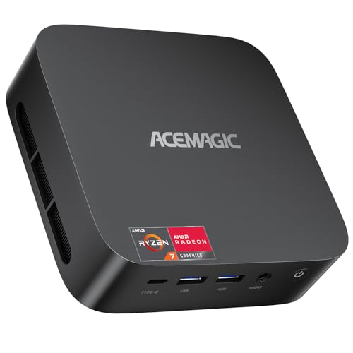 ACEMAGICIAN Kron Mini K1 Mini PC Gaming, AMD Ryzen 7 5700U, 16GB DDR4 512GB SSD Mini PC Computers Micro Desktop PC 4K Triple Display WiFi6 BT5.2